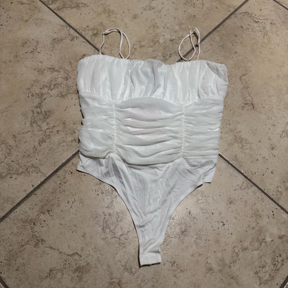 Kittenish Ivory Ruched Kids Bodysuit